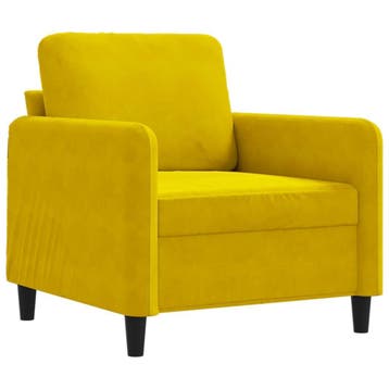 Fluweel Geel (60cm) -30% | Retour Deal (fauteuil), Verzenden, Nieuw, 75 tot 100 cm, 75 tot 100 cm