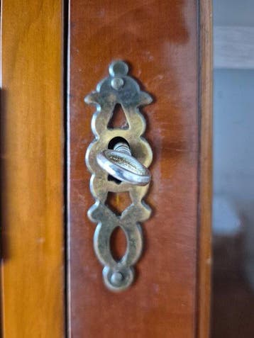 Vitrinekast (2) - Hout, Glas - Vitrinekast eetkamer