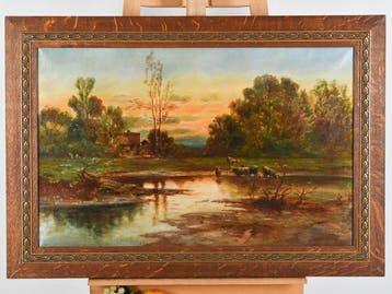 European School (XX), signed Carl Weber - Idyllisch