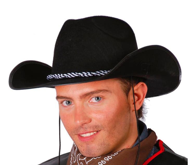 Cowboy Hoed Zwart Wit, Hobby en Vrije tijd, Feestartikelen, Nieuw, Verzenden