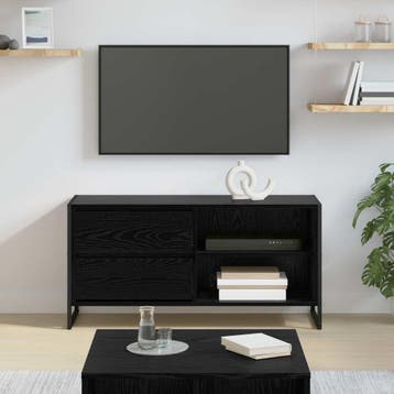 vidaXL TV Kast 100 x 36 x 49,5 cm Zwart Eiken Bewerkt hout, Verzenden, Nieuw