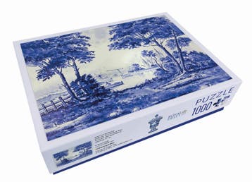Puzzel (1.000 stukjes): Satervaas Landschap, Royal Delft, Hobby en Vrije tijd, Ophalen of Verzenden, Nieuw