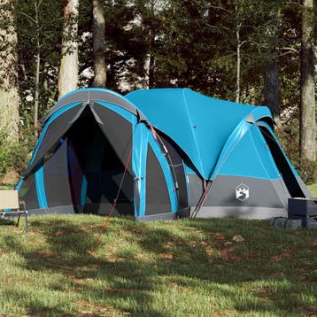 vidaXL Tipitent voor gezin 8-persoons waterdicht blauw, Caravanes & Camping, Verzenden