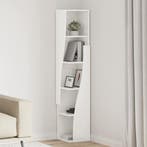 vidaXL Hoekkast Hoogglans wit 27,5x27x140cm Bewerkt hout, Verzenden, Nieuw