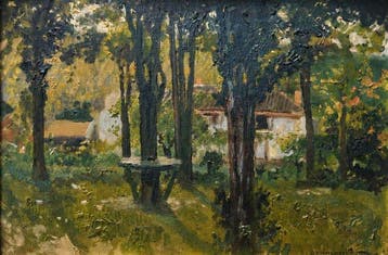 Carlo Brancaccio (1861–1920) - Le jardin aux grands arbres, Antiek en Kunst