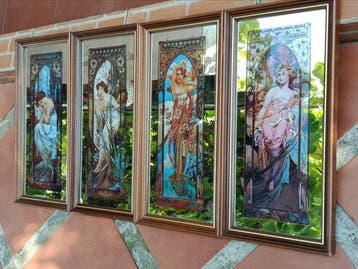 mucha - After Alphonse Mucha serie horas do dia - Fotolijst