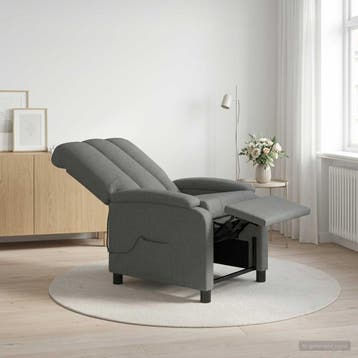 vidaXL Massage Relaxstoel Donkergrijs Stof, Verzenden, Nieuw