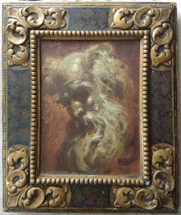 Agudo Clara (1880-1966) - Portret van een oude man in, Antiek en Kunst