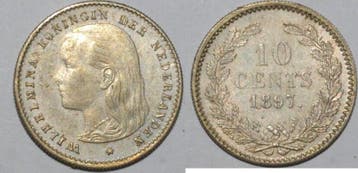 10 Cents Pays Bas Nederland Km 116 10 Cent 1897 Wilhelmina, Verzenden