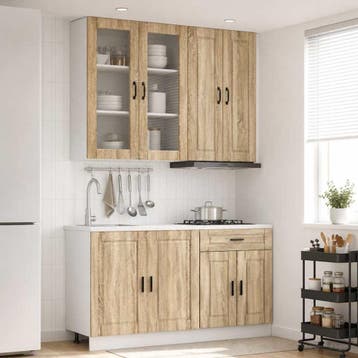 vidaXL Keukenblok PORTO 4 st Sonoma Eiken Bewerkt hout, Verzenden, Nieuw