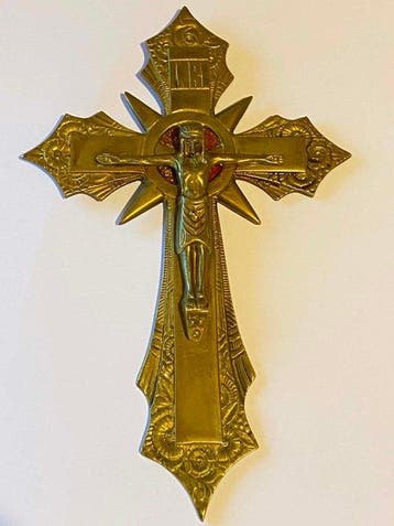 Art Deco Kruis - Brons - 1920-1930 - Crucifix - 22 cm