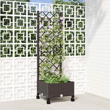 vidaXL Tuinsteker met schutting en wielen Bruin 40 x 40 x, Verzenden