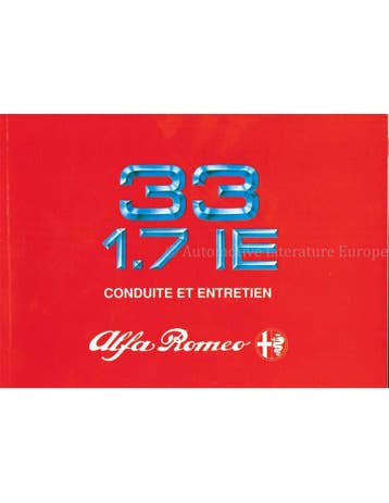 1990 ALFA ROMEO 33 INSTRUCTIEBOEKJE FRANS