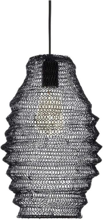 Atmosphera Hanglamp Ali zwart - ijzeren gaas, Verzenden