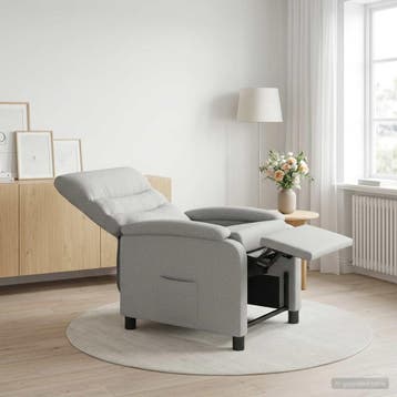 vidaXL Recliner Wolkgrijs Stof, Verzenden