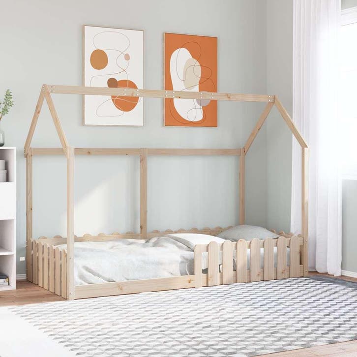 vidaXL Bedhuis massief grenenhout 90x190 cm, Huis en Inrichting, Slaapkamer | Bedden, Nieuw, Verzenden