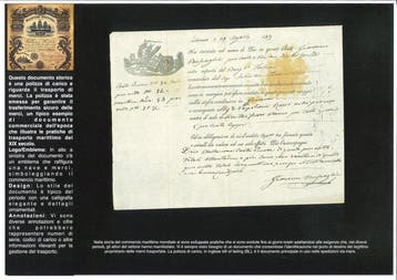 Koninkrijk Italië, Italië. Lire Polizza di Carico Marittima