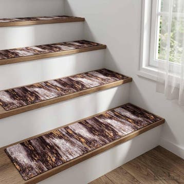 vidaXL Traptredenmatten 15 st 76 x 20 cm Zwart en Goud, Doe-het-zelf en Bouw, Verzenden, Nieuw