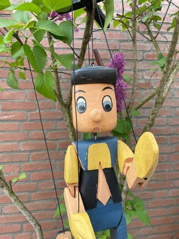 Decoratief ornament - Wooden Pinocchio 61 cm - Italië