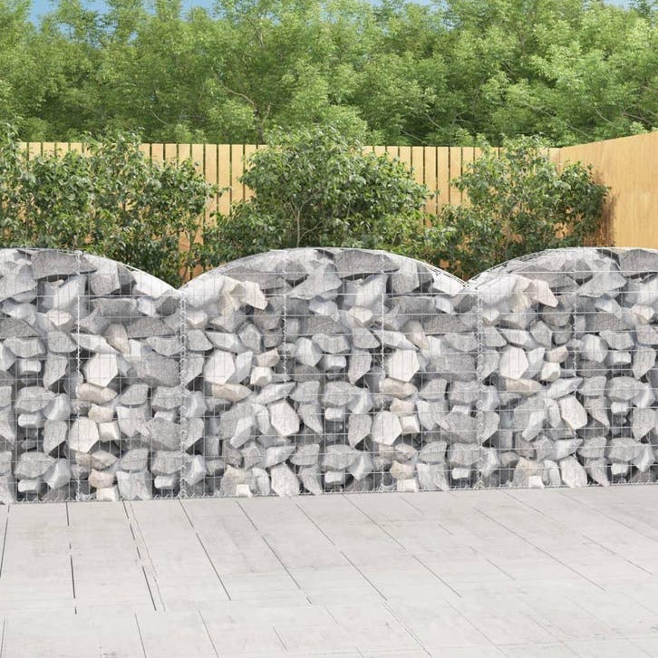 vidaXL Schanskorf gewelfd 150x50x100/120 cm gegalvaniseerd, Tuin en Terras, Bloempotten, Nieuw, Verzenden