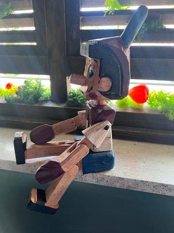 Decoratief ornament - Wooden Pinocchio - Italië, Antiek en Kunst