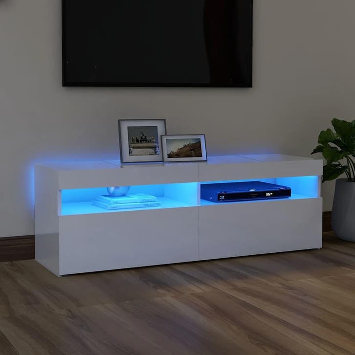 vidaXL Tv-meubel met LED-verlichting 120x35x40 cm hoogglans, Maison & Meubles, Armoires | Mobilier de télévision, Envoi