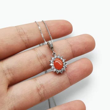 Koraal - Argento 925 - Ketting met hanger - Italiaans