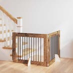 vidaXL Hondenhek met standaarden 2 pcs Oud hout 100 x 80 cm, Verzenden