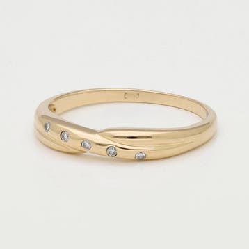 Bague - 14 carats Or jaune Diamant (Naturelle)