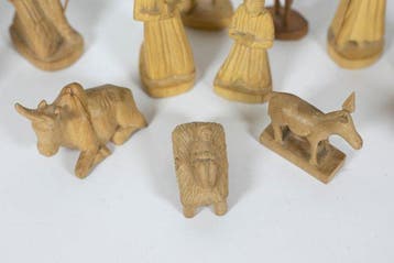 Kerststal - Vintage etnische kerststal – 15 houten figuren, Nieuw
