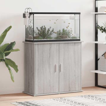 vidaXL Aquariumstandaard 81x36x73 cm bewerkt hout grijs, Verzenden, Nieuw