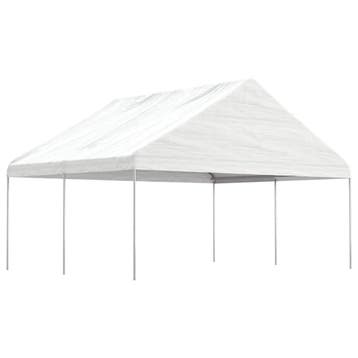 vidaXL Prieel met dak 4,46x5,88x3,75 m polyetheen wit, Verzenden