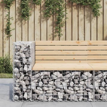 vidaXL Tuinbank schanskorfontwerp 92x71x65,5 cm massief, Verzenden