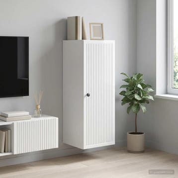 vidaXL Wandkast Hoogglans Wit 33 x 34,5 x 90 cm Bewerkt hout, Verzenden