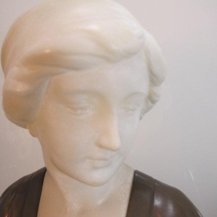 Richard Pauli - Buste, Junges Mädchen - 23.7 cm -, Antiquités & Art, Art | Objets design