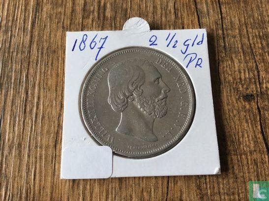 Nederland 2½ gulden 1867, Timbres & Monnaies, Monnaies | Pays-Bas, Envoi