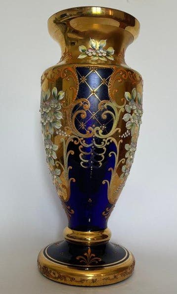 Balustervaas - Hoogte: 31 cm - Handgeblazen kristalglas -, Antiek en Kunst, Antiek | Glaswerk en Kristal