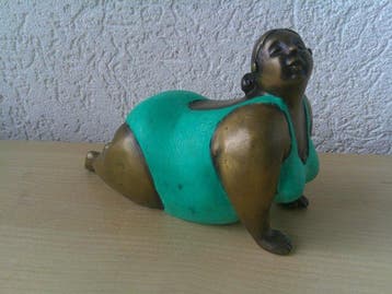 Bronzenbeelden winkel - Beeldje - CHARMANTE DAME IN BADPAK -
