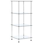 vidaXL Kastje 4-laags 40x40x100 cm gehard glas transparant, Verzenden, Nieuw