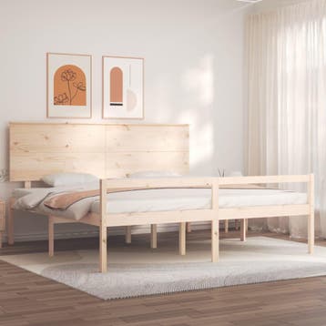 vidaXL Seniorenbed met hoofdbord massief hout 200x200 cm, Verzenden, Nieuw