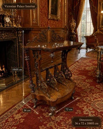 Étagère - Walnoot - Victoriaans Canterbury, Antiek en Kunst