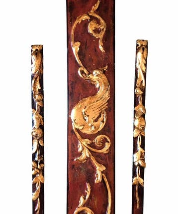 Panneau (3) - Bois - Dragon avec des listels - XIXe siècle