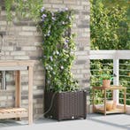 vidaXL Tuin Plantpot Bruin 40 x 40 x 142 cm Kunststof, Tuin en Terras, Bloempotten, Verzenden, Nieuw