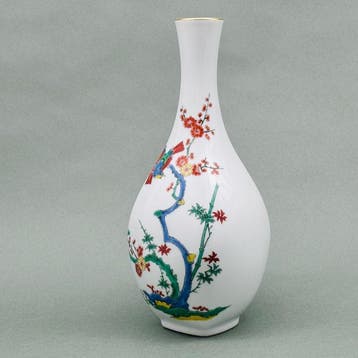 Vaas - Porselein, Kleurrijke “Uguisu ( Japanese bush