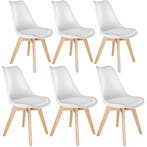 tectake Eetkamerstoelen Frederikke - wit, Set van 6, Huis en Inrichting, Verzenden, Nieuw