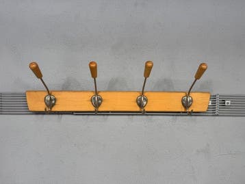 Kapstok - Hout, Metaal - Mid-century wandkapstok