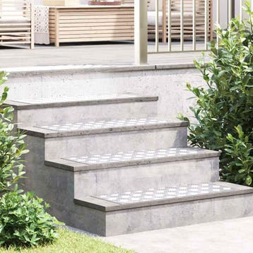vidaXL Trapmatten 2 st 80 x 30 cm Zilver Aluminium, Doe-het-zelf en Bouw, Verzenden, Nieuw
