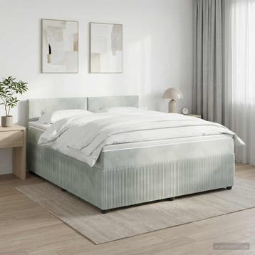 vidaXL Boxspringbed met matras Lichtgrijs 140 x 190 cm, Verzenden, Nieuw