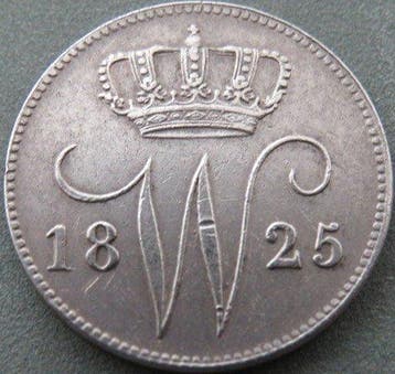 Nederland. Willem I. 25 Cent 1825U (Zonder minimumprijs)