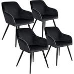 tectake Eetkamerstoel Marilyn fluweellook, zwarte stoelpoten, Huis en Inrichting, Stoelen, Verzenden, Nieuw